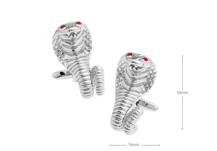 キング-コブラ-カフスボタン-銀色-系-男女-カフリングス-営業マン-おしゃれ-かわいい-結婚式-カジュアル-シンプル-スーツ-人気-プレゼント-ギフト-入園式-入学式-成人式