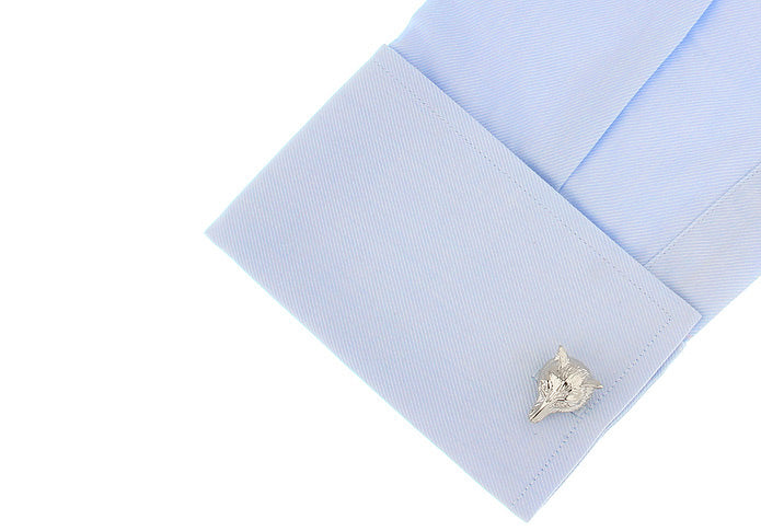 正面-フォックス-フェイス-カフスボタン-銀色-系-男女-カフリングス-営業マン-おしゃれ-かわいい-結婚式-カジュアル-シンプル-スーツ-人気-プレゼント-ギフト-入園式-入学式-成人式