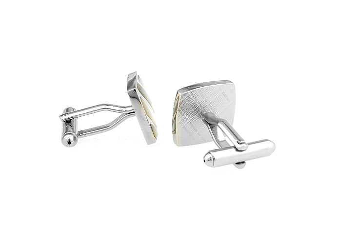 曲線-シェル-カフスボタン-白系-ホワイト-男女-カフリングス-営業マン-かわいい-結婚式-カジュアル-スーツ-人気-プレゼント-入園式-入学式-成人式