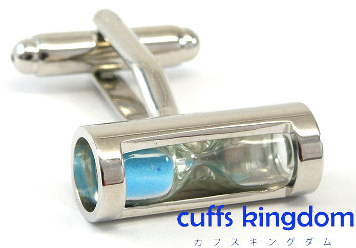 砂時計-おもしろ-ブルー-カフスボタン-青系-ブルー-男女-カフリングス-営業マン-おしゃれ-かわいい-結婚式-カジュアル-ユニーク-スーツ-人気-プレゼント-ギフト-入園式-入学式-成人式