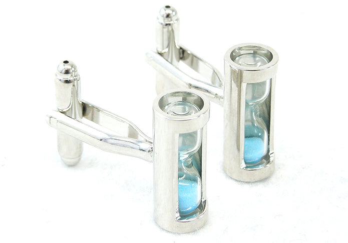 砂時計-おもしろ-ブルー-カフスボタン-青系-ブルー-男女-カフリングス-営業マン-おしゃれ-かわいい-結婚式-カジュアル-ユニーク-スーツ-人気-プレゼント-ギフト-入園式-入学式-成人式