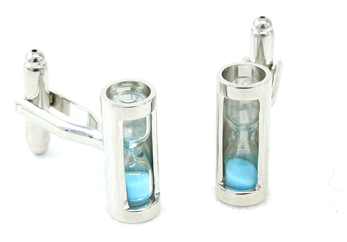 砂時計-おもしろ-ブルー-カフスボタン-青系-ブルー-男女-カフリングス-営業マン-おしゃれ-かわいい-結婚式-カジュアル-ユニーク-スーツ-人気-プレゼント-ギフト-入園式-入学式-成人式
