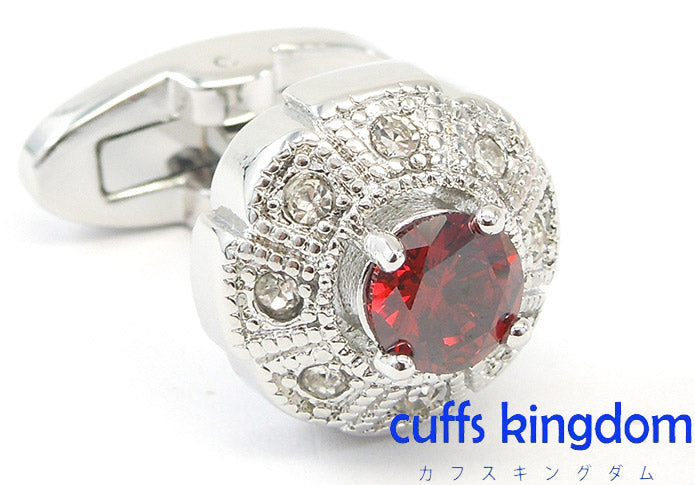 花形-サークル-レッド-カフスボタン-赤系-レッド-男女-カフリングス-営業マン-おしゃれ-かわいい-結婚式-カジュアル-豪華-スーツ-人気-プレゼント-ギフト-入園式-入学式-成人式