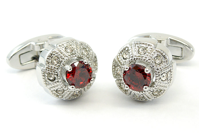 花形-サークル-レッド-カフスボタン-赤系-レッド-男女-カフリングス-営業マン-おしゃれ-かわいい-結婚式-カジュアル-豪華-スーツ-人気-プレゼント-ギフト-入園式-入学式-成人式