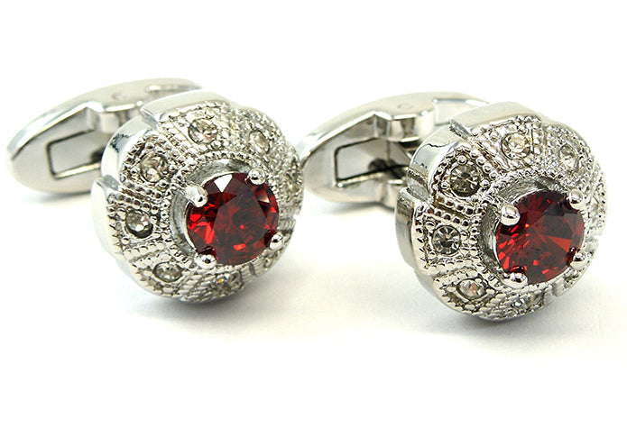 花形-サークル-レッド-カフスボタン-赤系-レッド-男女-カフリングス-営業マン-おしゃれ-かわいい-結婚式-カジュアル-豪華-スーツ-人気-プレゼント-ギフト-入園式-入学式-成人式