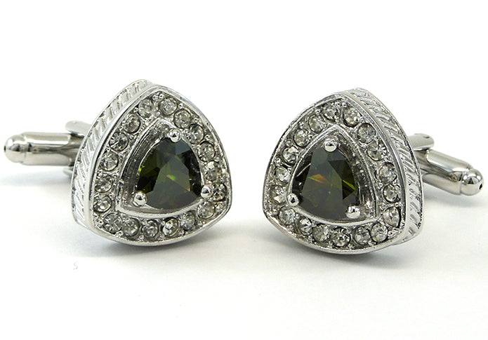 豪華-ジュエリー-シルバー-x-グリーンティー-カフスボタン-緑系-グリーン-男女-カフリングス-営業マン-おしゃれ-かわいい-結婚式-カジュアル-ゴージャス-スーツ-人気-プレゼント-ギフト-入園式-入学式-成人式