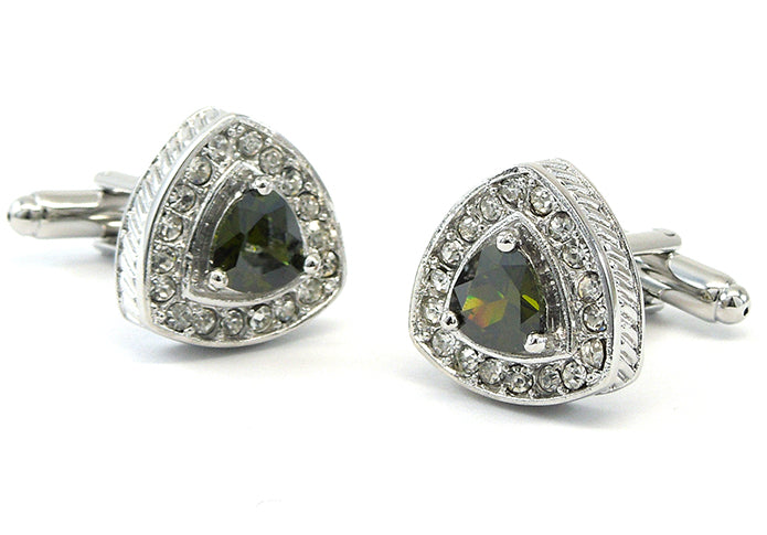 豪華-ジュエリー-シルバー-x-グリーンティー-カフスボタン-緑系-グリーン-男女-カフリングス-営業マン-おしゃれ-かわいい-結婚式-カジュアル-ゴージャス-スーツ-人気-プレゼント-ギフト-入園式-入学式-成人式