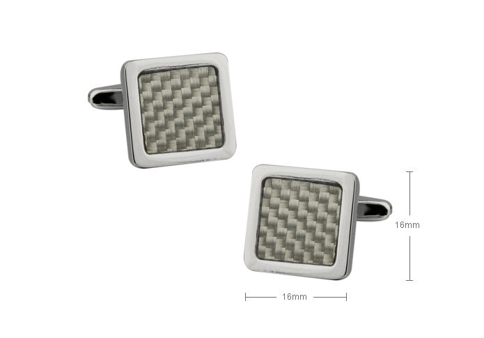 編み模様-カフスボタン-灰色-ダーク系-男性-カフリングス-クール系-スクエア-おしゃれ-プレゼント