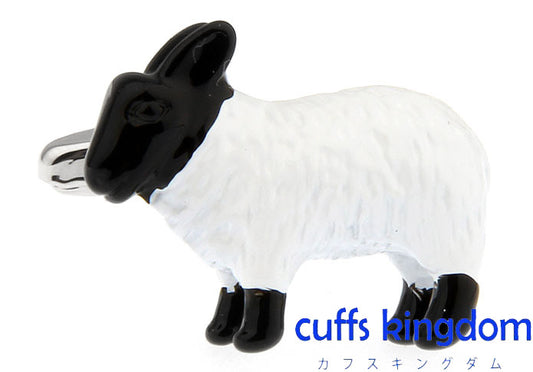 ヒツジ-黒-白-カフスボタン-黒系-ブラック-男女-カフリングス-営業マン-おしゃれ-かわいい-結婚式-カジュアル-シンプル-スーツ-人気-プレゼント-ギフト-入園式-入学式-成人式