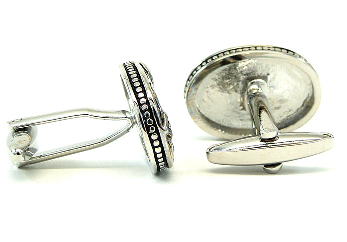 楕円-クロス-銀-黒-カフスボタン-黒系-ブラック-男女-カフリングス-営業マン-おしゃれ-かっこいい-結婚式-カジュアル-シンプル-スーツ-人気-プレゼント-ギフト-入園式-入学式-成人式