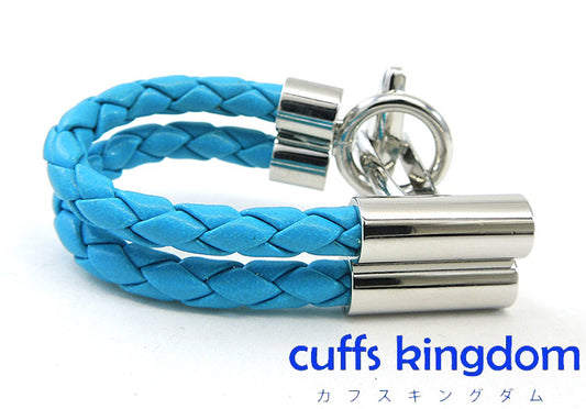 編み込み-フェイク-レザー-スカイブルー-カフスボタン-青系-ブルー-男女-カフリングス-営業マン-おしゃれ-かわいい-結婚式-カジュアル-スーツ-人気-プレゼント-ギフト-入園式-入学式-成人式