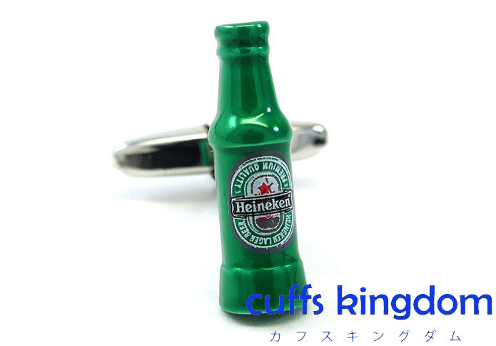 瓶ビール-緑-カフスボタン-緑系-グリーン-男女-カフリングス-営業マン-おしゃれ-かわいい-結婚式-カジュアル-シンプル-ユニーク-スーツ-人気-プレゼント-ギフト-入園式-入学式-成人式