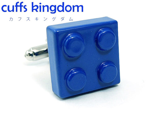 ブロック-青色-カフスボタン-青色-系-男女-カフリングス-営業マン-おしゃれ-かわいい-カジュアル-シンプル-スーツ-人気-プレゼント-ギフト-入園式-入学式-成人式