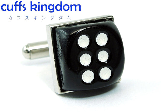 サイコロダイス-6-黒色-カフスボタン-黒色-系-男女-カフリングス-営業マン-おしゃれ-かわいい-カジュアル-シンプル-スーツ-人気-プレゼント-ギフト-カフス専門店