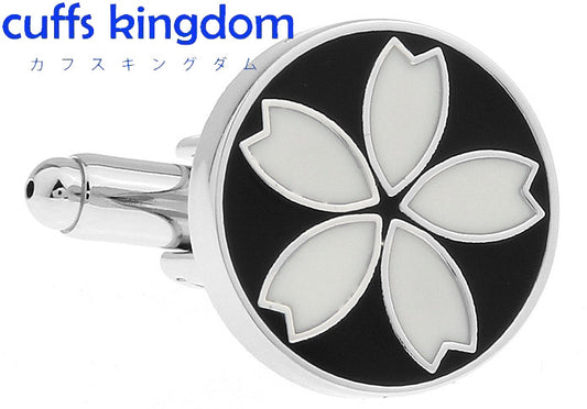 桜の花びら-黒-白-カフスボタン-ホワイト-男女-カフリングス-営業マン-おしゃれ-スーツ-人気-プレゼント-ギフト-カフス専門店