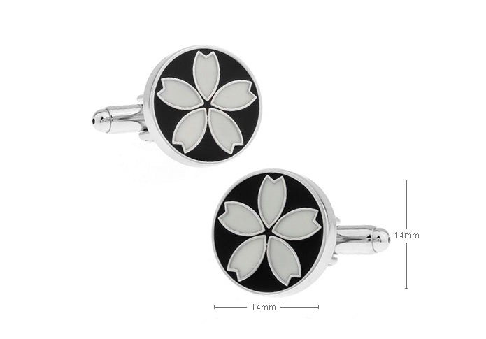 桜の花びら-黒-白-カフスボタン-ホワイト-男女-カフリングス-営業マン-おしゃれ-スーツ-人気-プレゼント-ギフト-カフス専門店