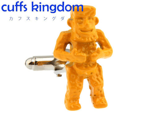 モアイ-人間-黄色-カフスボタン-イエロー-男女-カフリングス-ユニーク-趣味-面白-スーツ-大人気-おしゃれ-プレゼント-ギフト-カフス専門店