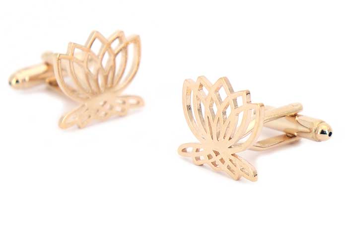 蓮の花-モチーフ-宗教-銅色-カフスボタン-brown-落ち着く-男女-カフリングス-プレゼント-人気-個性-おしゃれ-結婚式-カフス専門店