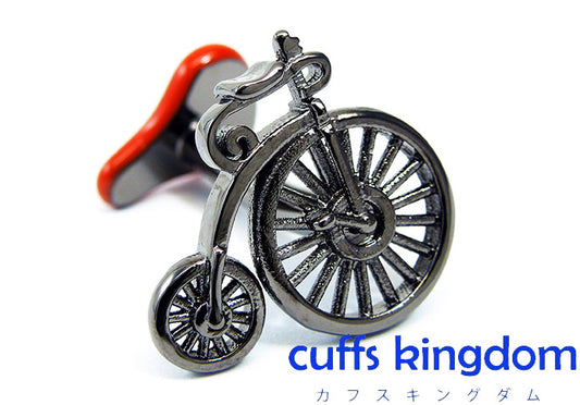 自転車-サドル-おしゃれ-カフス-茶銀色-カフスボタン-ブラック-男女-スーツ-人気-ユニーク-プレゼント-おしゃれ-ギフト-カフス専門店