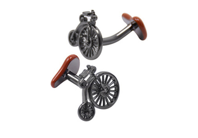 自転車-サドル-おしゃれ-カフス-茶銀色-カフスボタン-ブラック-男女-スーツ-人気-ユニーク-プレゼント-おしゃれ-ギフト-カフス専門店