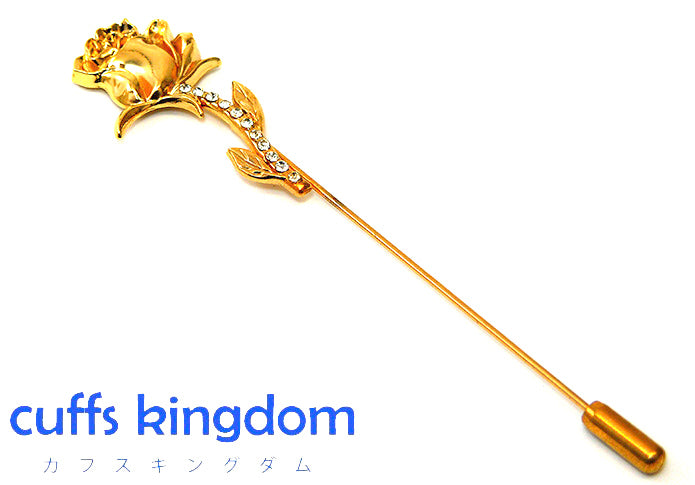 薔薇-モチーフ-きらきら-スーツ-アクセ-金色-ラペルピン-おしゃれ-かわいい-プレゼント-高級感-メンズ-お礼-ギフト-アクセサリ