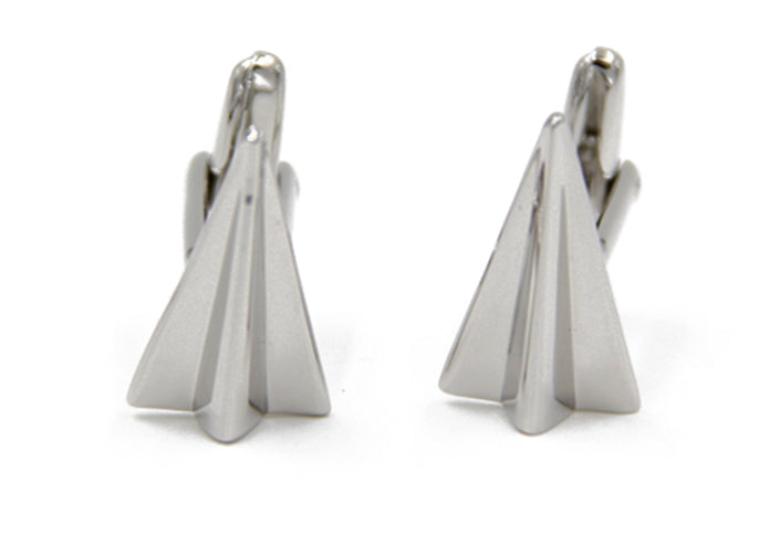 紙飛-行機-銀色-カフスボタン-シルバー-男女-カフリングス-営業マン-おしゃれ-かわいい-ユニーク-スーツ-人気-プレゼント-ギフト-カフス専門店