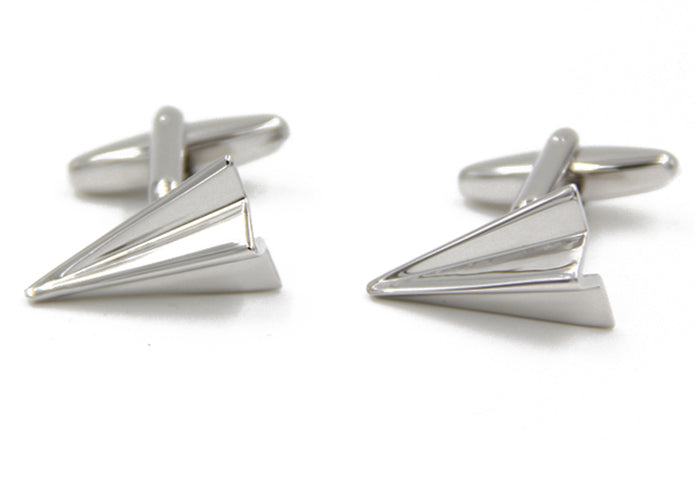 紙飛-行機-銀色-カフスボタン-シルバー-男女-カフリングス-営業マン-おしゃれ-かわいい-ユニーク-スーツ-人気-プレゼント-ギフト-カフス専門店