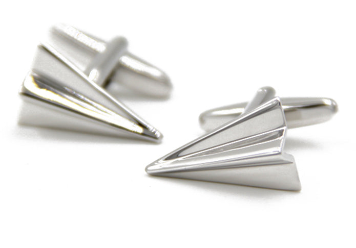 紙飛-行機-銀色-カフスボタン-シルバー-男女-カフリングス-営業マン-おしゃれ-かわいい-ユニーク-スーツ-人気-プレゼント-ギフト-カフス専門店