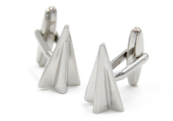 紙飛-行機-銀色-カフスボタン-シルバー-男女-カフリングス-営業マン-おしゃれ-かわいい-ユニーク-スーツ-人気-プレゼント-ギフト-カフス専門店