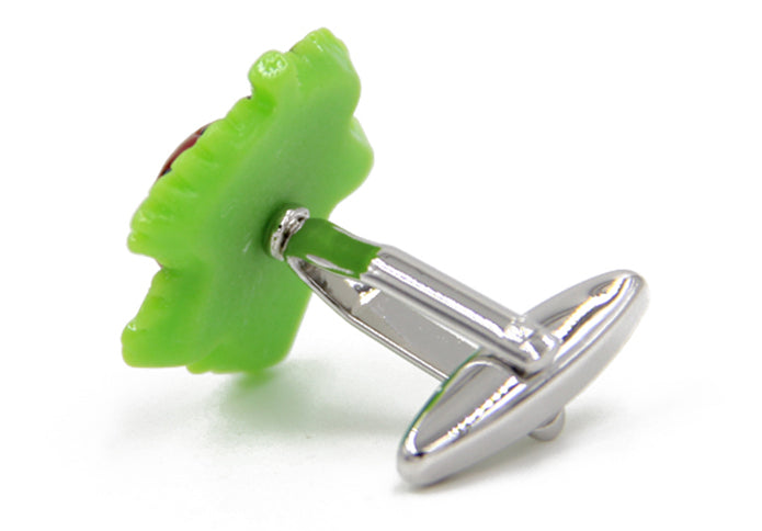 葉っぱ-付き-テントウムシ-昆虫-緑-赤色-カフスボタン-カラフル-男女-カフリングス-スーツ-人気-プレゼント-ギフト-昆虫-葉っぱ-カフス専門店