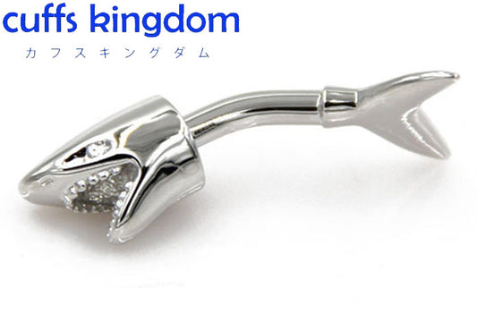 シャークヘッドテール-銀色-カフスボタン-シルバー-男女-カフリングス-スーツ-人気-プレゼント-ギフト-魚-さめ-カフス専門店