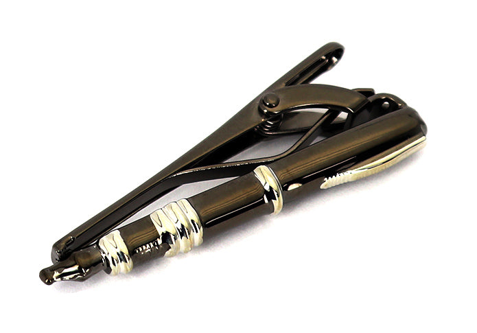 おもしろい-万年筆-タイピン-ブラック-ｘ-ゴールド-ブラック-趣味-男女-スーツ-人気-プレゼント-ギフト-おしゃれ-カフス専門店