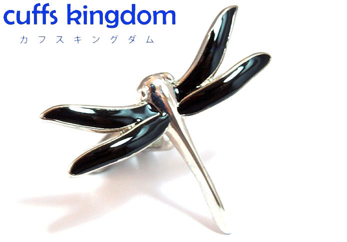 美しい-トンボ-モチーフ-銀-黒-色-カフスボタン-ブラック-男-カフリングス-昆虫-人気-プレゼント-おしゃれ-ユニーク-結婚式-カフス専門店