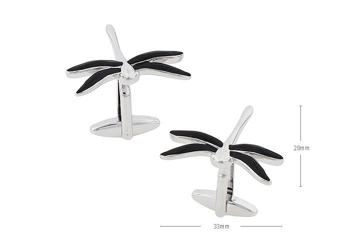 美しい-トンボ-モチーフ-銀-黒-色-カフスボタン-ブラック-男-カフリングス-昆虫-人気-プレゼント-おしゃれ-ユニーク-結婚式-カフス専門店