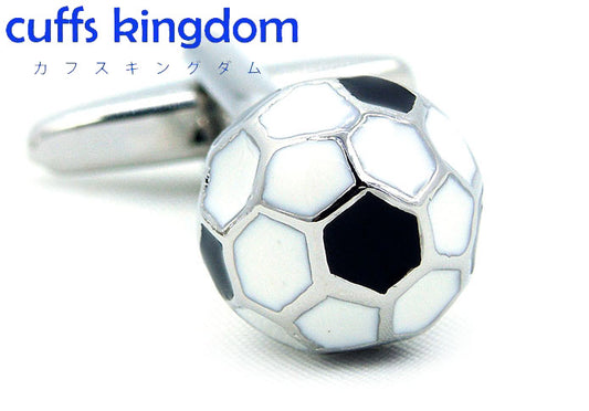 サッカー-ボールカフス-色-黒-銀-カフスボタン-スポーツ-趣味-おしゃれ-男女-カフリングス-プレゼント-大人気-成人式-卒業式-結婚式-カフス専門店