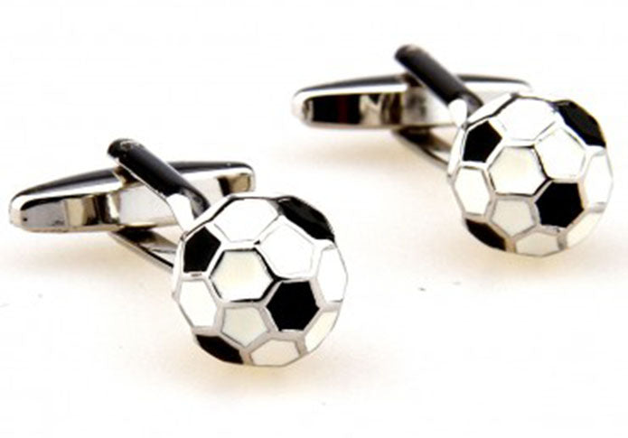 サッカー-ボールカフス-色-黒-銀-カフスボタン-スポーツ-趣味-おしゃれ-男女-カフリングス-プレゼント-大人気-成人式-卒業式-結婚式-カフス専門店