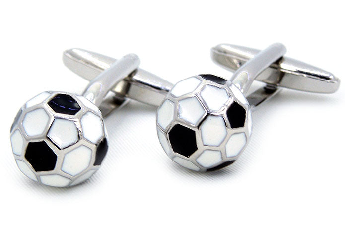 サッカー-ボールカフス-色-黒-銀-カフスボタン-スポーツ-趣味-おしゃれ-男女-カフリングス-プレゼント-大人気-成人式-卒業式-結婚式-カフス専門店