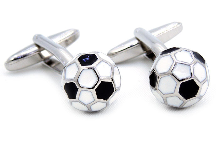 サッカー-ボールカフス-色-黒-銀-カフスボタン-スポーツ-趣味-おしゃれ-男女-カフリングス-プレゼント-大人気-成人式-卒業式-結婚式-カフス専門店