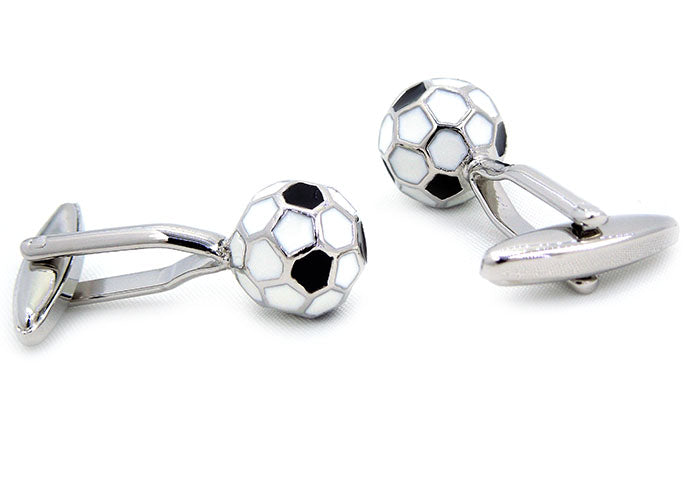 サッカー-ボールカフス-色-黒-銀-カフスボタン-スポーツ-趣味-おしゃれ-男女-カフリングス-プレゼント-大人気-成人式-卒業式-結婚式-カフス専門店