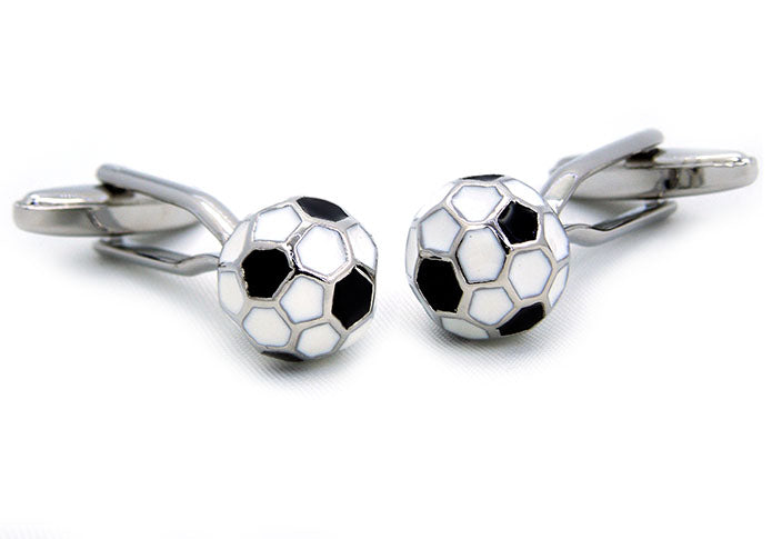サッカー-ボールカフス-色-黒-銀-カフスボタン-スポーツ-趣味-おしゃれ-男女-カフリングス-プレゼント-大人気-成人式-卒業式-結婚式-カフス専門店