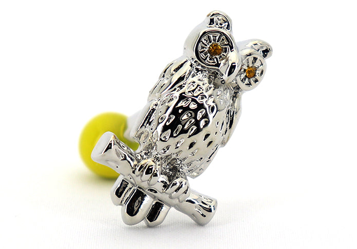 月とフクロウ-カフリングス-色-銀色-カフスボタン-シルバー-男女-営業マン-鳥-おしゃれ-結婚式-スーツ-人気-カフリングス-プレゼント-ギフト-入園式-入学式-成人式