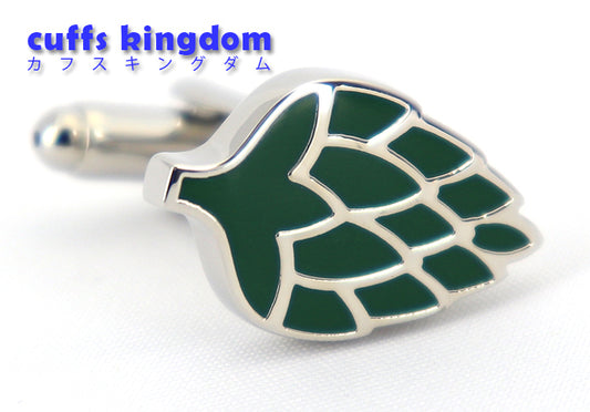 松ぼっくり-モチーフ-カフリングス-色-銀-緑色-カフスボタン-グリーン-おもしろ系-植物-男女-営業マン-結婚式-スーツ-人気-カフリングス-プレゼント-ギフト-入園式-入学式-成人式