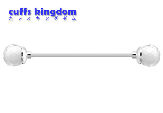 大き目-クリアカット-球体-銀-カラーバー-ピン-襟止め