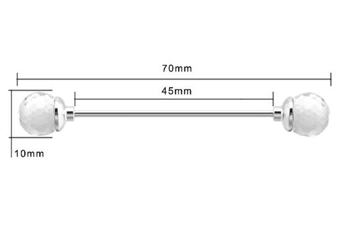 大き目-クリアカット-球体-銀-カラーバー-ピン-襟止め