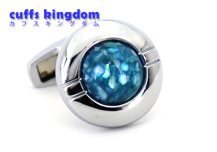 貝片-盛り込んだ-レジン-カフリングス-色-銀-青色-カフスボタン-ブルー-男女-おしゃれ-かわいい-結婚式-プレゼント-入園式-入学式-成人式-カフス専門店