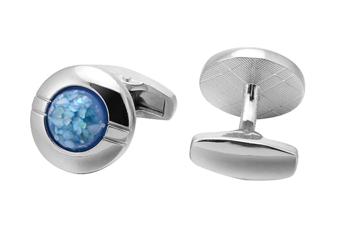 貝片-盛り込んだ-レジン-カフリングス-色-銀-青色-カフスボタン-ブルー-男女-おしゃれ-かわいい-結婚式-プレゼント-入園式-入学式-成人式-カフス専門店