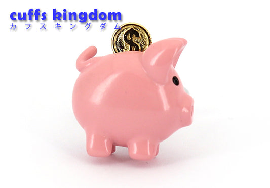 ピンク-豚-かわいい-貯金箱-カフリングス-色-桃色-カフスボタン-ピンク-男女-ユニーク-動物-おしゃれ-かわいい-結婚式-プレゼント-入園式-入学式-成人式-カフス専門店