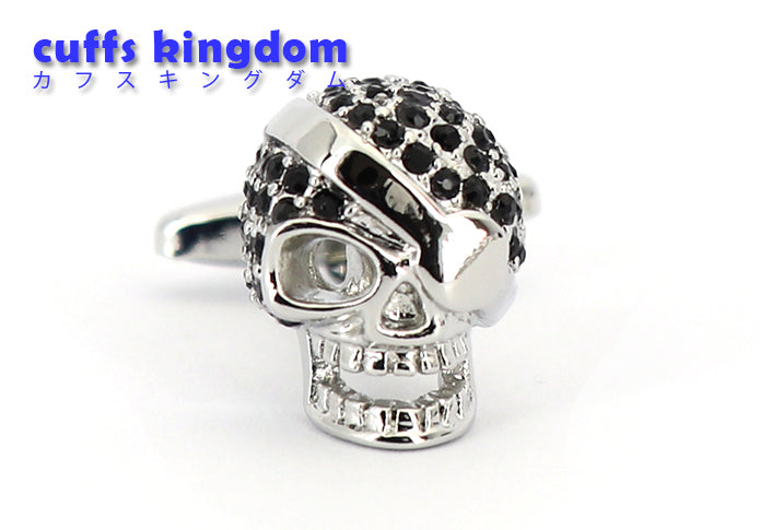 眼帯-スカル-カフリングス-色-銀色-カフスボタン-ブラック-シルバー-スカル-男女-ユニーク-おしゃれ-かわいい-結婚式-プレゼント-入園式-入学式-成人式-カフス専門店