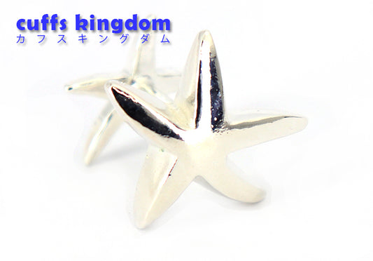 星形-ヒトデ-カフリングス-色-銀色-カフスボタン-シルバー-男女-おしゃれ-かわいい-結婚式-プレゼント-入園式-入学式-成人式-カフス専門店