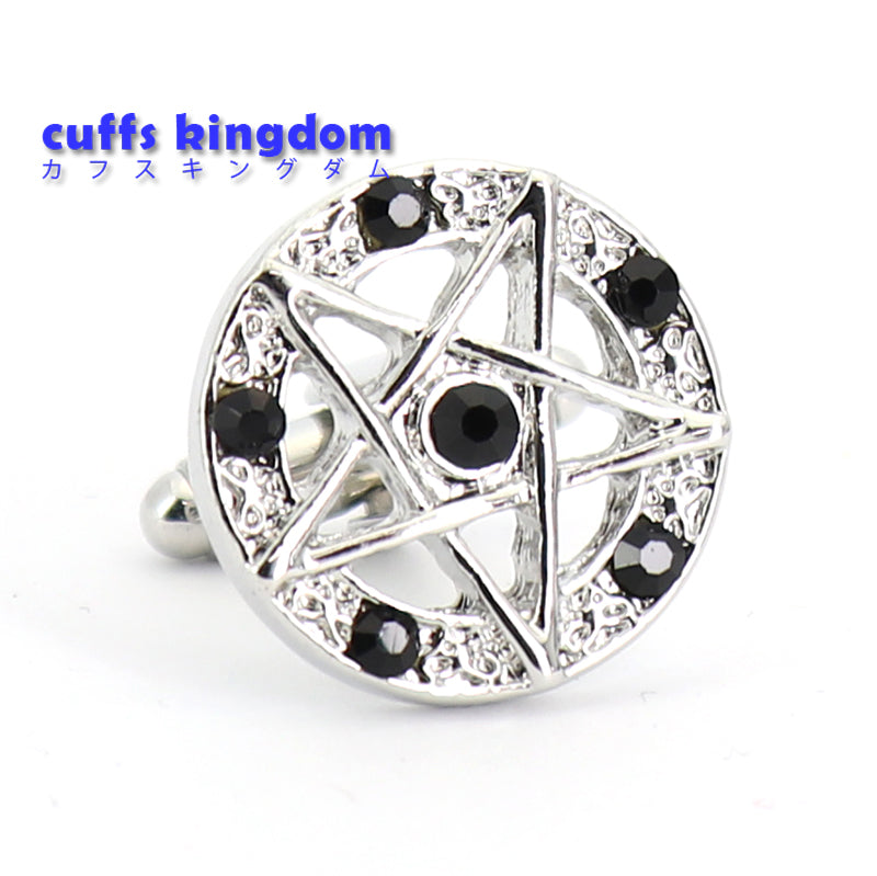 星-モチーフ-魔法陣-カフリングス-色-銀色-カフスボタン-ブラック-男女-スター-おしゃれ-かわいい-結婚式-プレゼント-入園式-入学式-成人式-カフス専門店